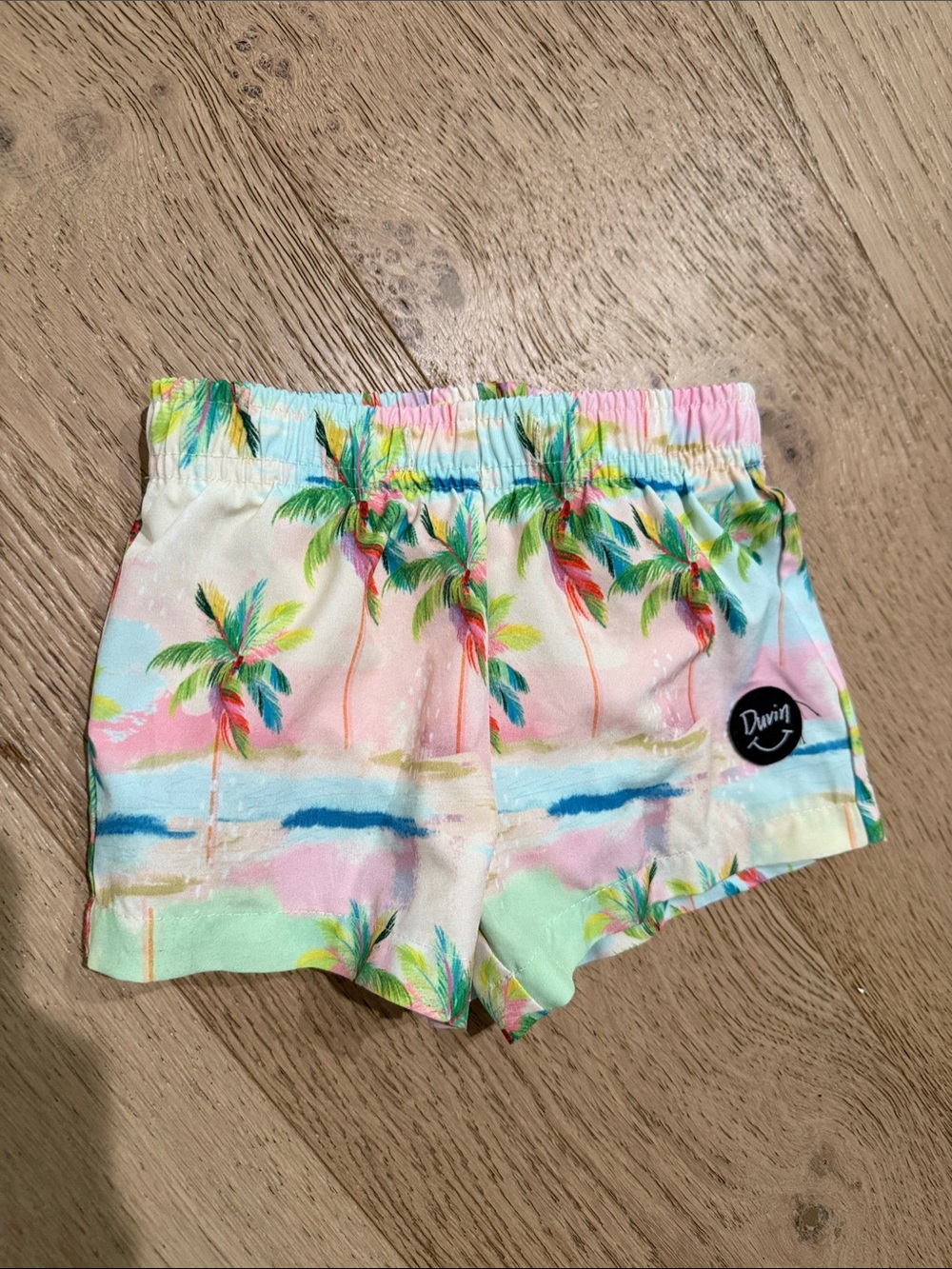Duvin Kids Palm-Print Swim Trunks